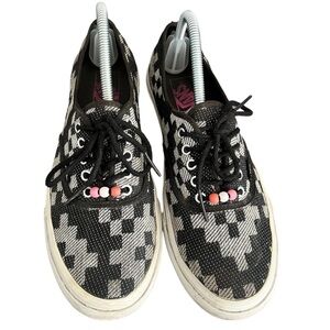 VINTAGE VANS Old Skool Black Gray Checkered Sneakers